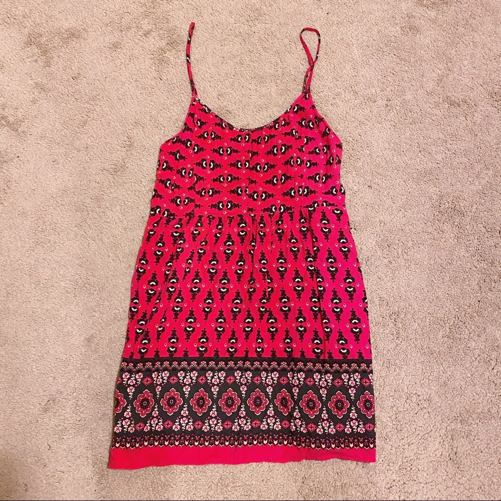 Forever 21 Pink & Black Pattern Dress